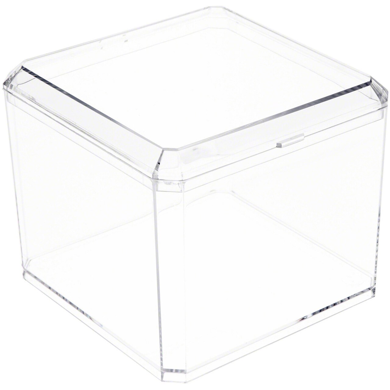 Pioneer Plastics 028C Clear Square Plastic Container, 3.75" W x 3.0625" H
